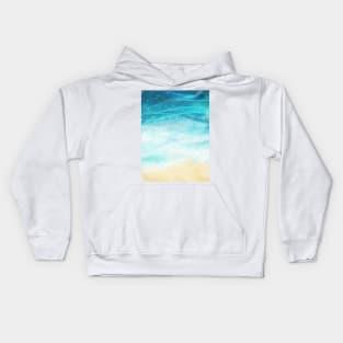 Coastal Ocean Seascape Wave Watercolour Kids Hoodie